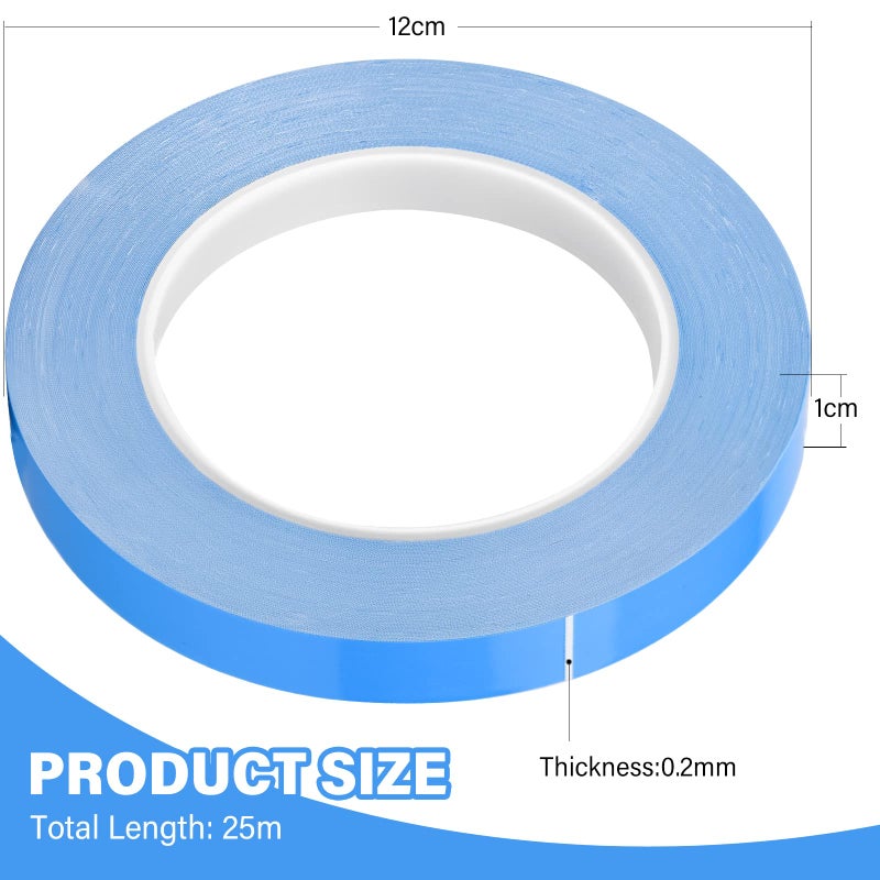 HOAOH Thermal Adhesive Tape, 25m x 10mm x 0.20mm Double Side Thermal Tapes Cooling Heatsink Pad Apply to LED, IGBT IC Chip Computer CPU GPU Modules MOS Tube SSD Drives - Image 2